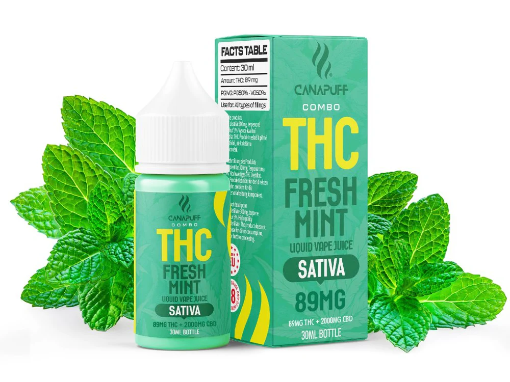 THC liquid 89 mg 2000 mg CBD Fresh Mint 30 ml