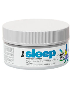 five, Knockout Sleep CBD+THC Melatonin Gummies, Blackberry, Full Spectrum, 20ct, 100mg THC + 1000mg CBD