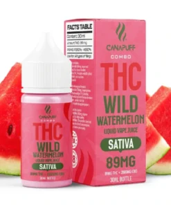 CanaPuff THC/2000mg CBD - Wild Watermelon 89mg THC - Liquid, 30 ml